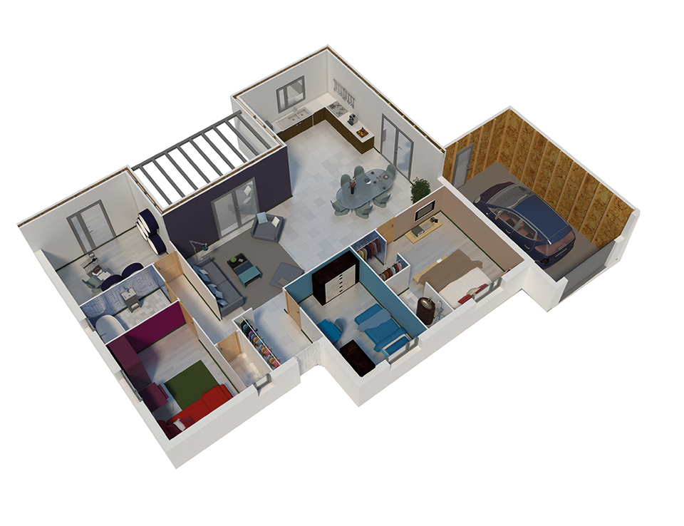 Deco Salle Salon Moderne : Plan Maison Bois modèle Natimoé Bacacier Natilia Deco Salle Salon Moderne : Plan Maison Bois modèle Natimoé Bacacier Natilia
