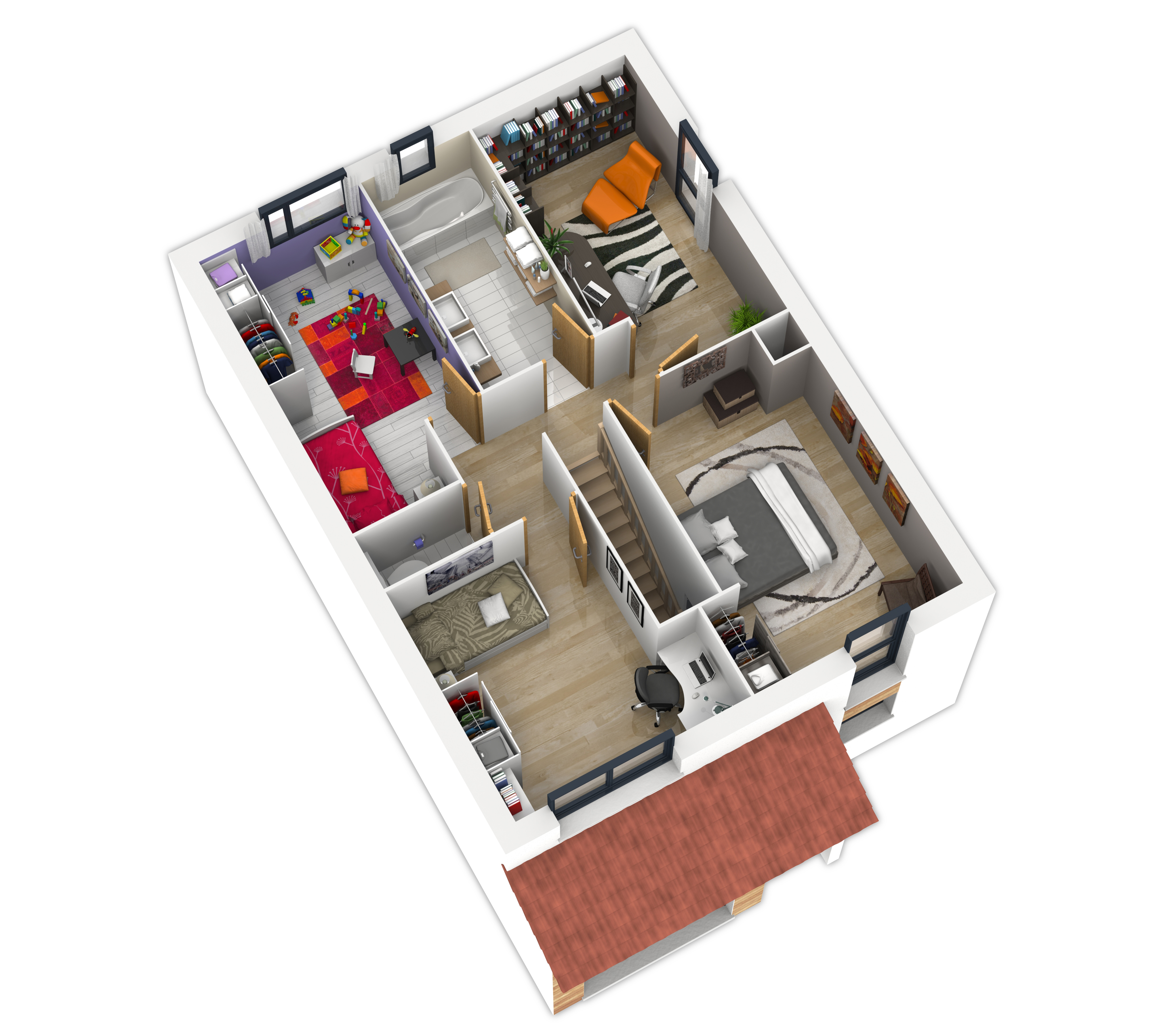 aménagement étage maison